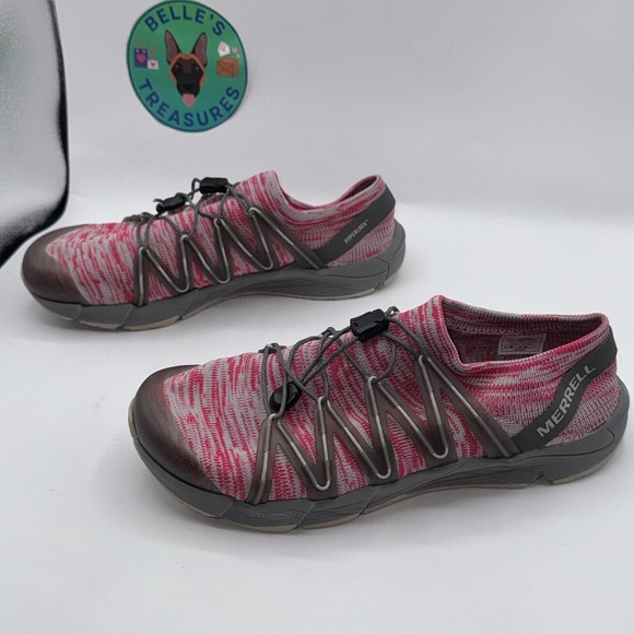 Merrell Bare Access Flex Womens Sneakers US 9 Rose Red Knit Trail Running Shoes‎ - Picture 1 of 9